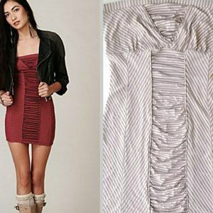 Free People Sailor Stripe Strapless Mauve Dress XS